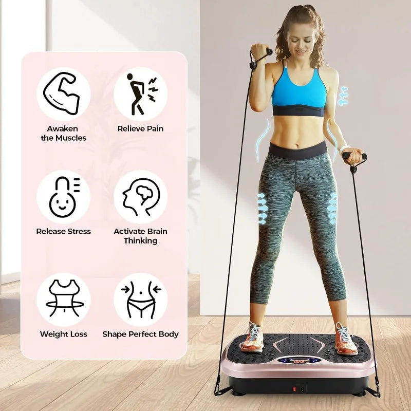 Vibration Plate Exercise Machine, Weight Loss Workout Equipment for Whole Body, Lymphatic Drainage Machine