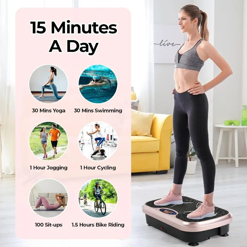 Vibration Plate Exercise Machine, Weight Loss Workout Equipment for Whole Body, Lymphatic Drainage Machine